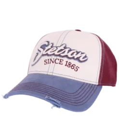 Stetson - Baseball Cap Vintage Distressed - Blå kasket