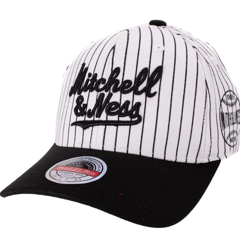 Mitchell & Ness - Pinscript - Sort / Hvid kasket