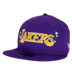 New Era - LA Lakers Flower Wordmark - Lilla 9Fifty kasket