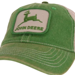 John Deere – Stone Washed Logo - Grøn  trucker kasket